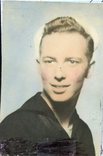 Pat Rutherford 1945 in his Merchant Marine Uniform