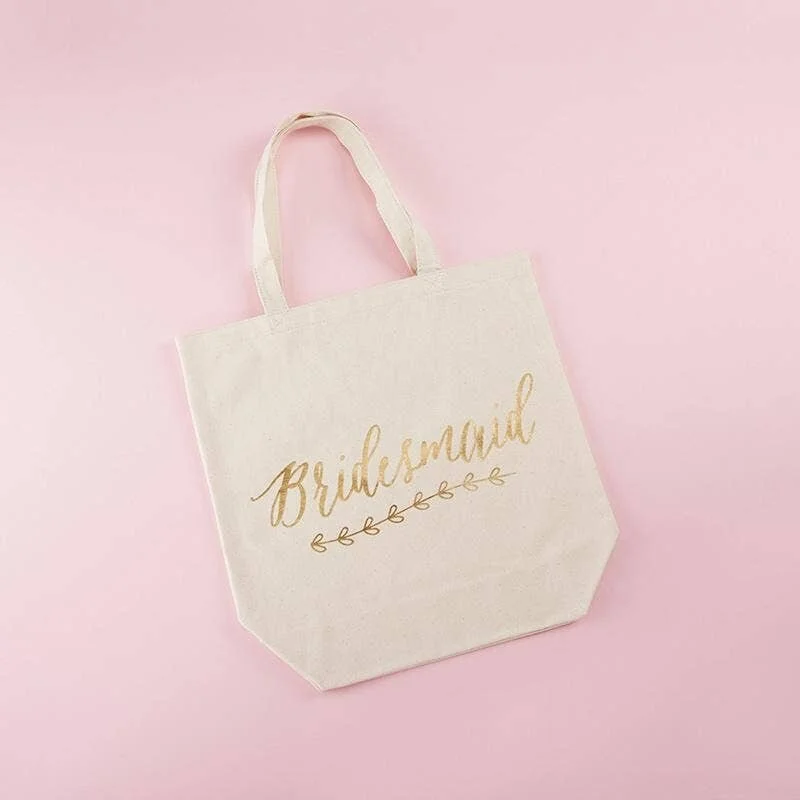 Gold Foil Bridesmaid Canvas Tote