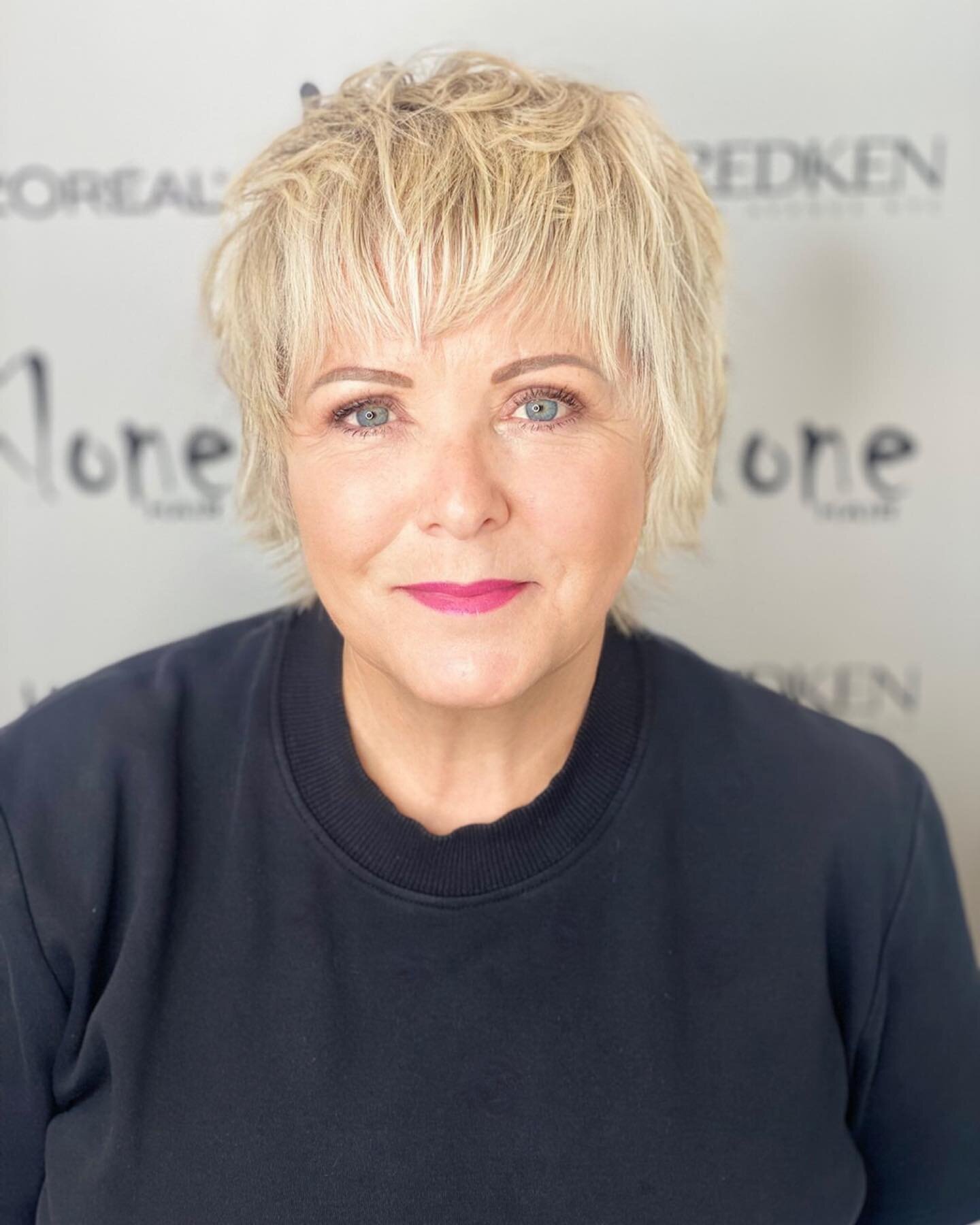 Loved doing this new look (The Wolf) on my wonderful client and friend Sharyl, she so rocks it🤩#wolfhair#shorthair#klonehair#dunedinstylist#lorealpronz#lovemyjob