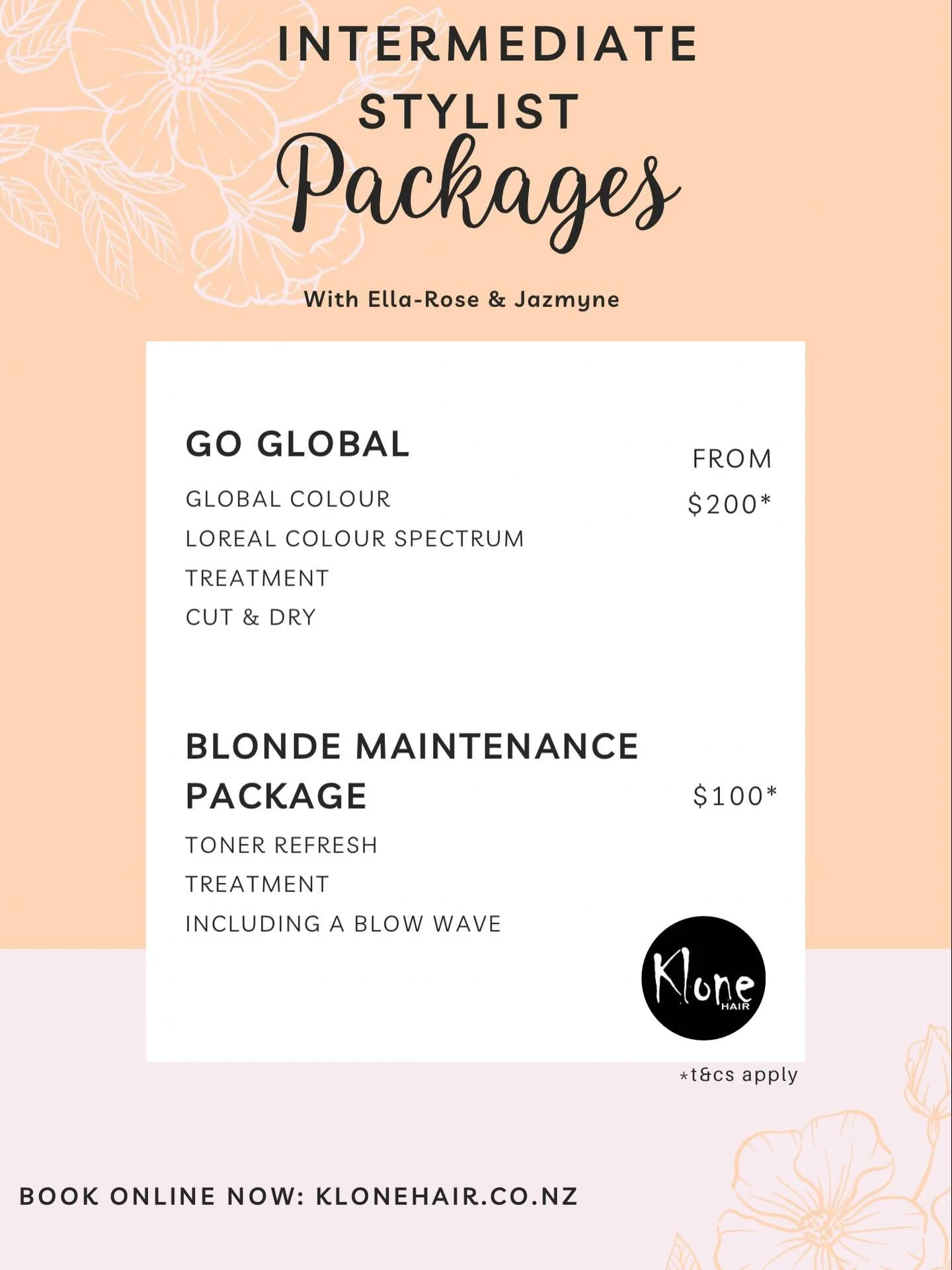 ✨New Packages Alert ✨

Book in with Ella-Rose or Jazmyne through our online booking system and explore our range of exclusive online only packages designed to refresh, revive and bring your dream hair colour to life🙌🏼

Click the link in our bio to 