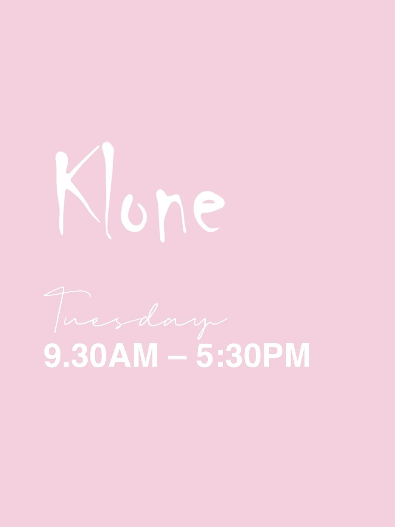 Here&rsquo;s when you can find us 🤍✨

Swipe through for our opening hours across the week and plan your next visit to Klone.

See you in the salon ✂️

#salon #post #haircut #klonehair