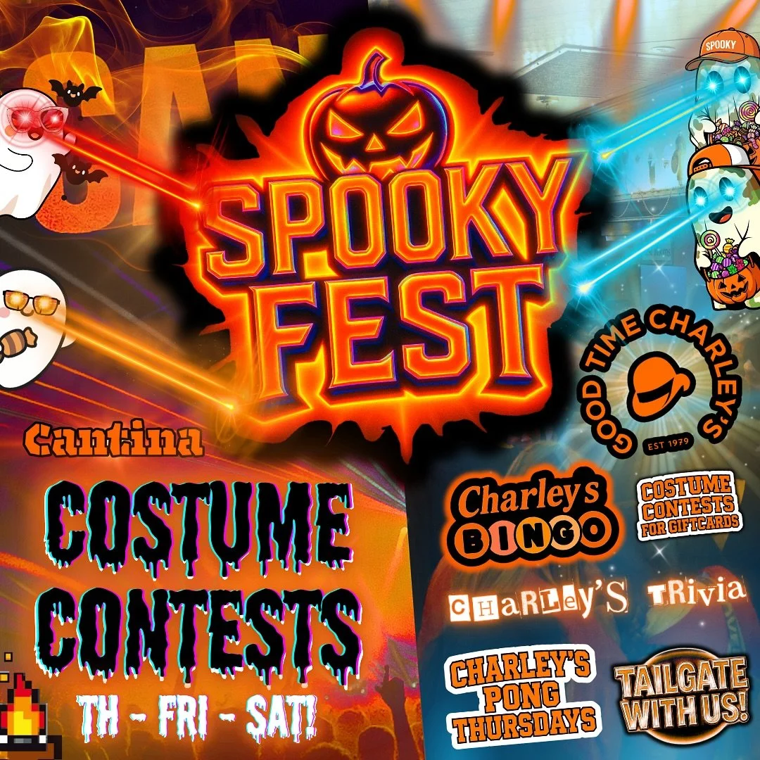 ITS SPOOKYFEST AT 1140 SOUTH U!!! 🎃🤩👻

CHARLEY&rsquo;S LINEUP
TUESDAY, 10/28: BINGO w/ SPOOKY PRIZES 🤯
WEDNESDAY, 10/29: HORROR MOVIE TRIVIA 🍿😱
THURSDAY, 10/30: PONG TOURNAMENTS FOR $100 GIFT CARDS, DJ SET BY @fingah.wav + COSTUME CONTESTS 🤩
F