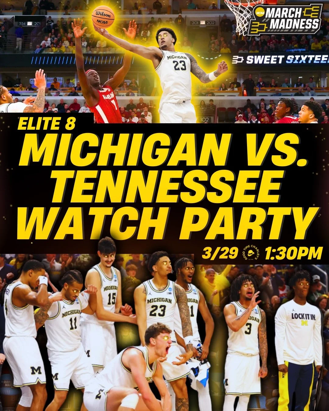 SO CLOSE YOU CAN ALMOST TASTE IT 💙💛💙🤩

ONLY EIGHT REMAIN. NO ONE ELSE CAN FEEL IT FOR YOU. MICHIGAN VS TENNESSEE. 🤯

THIS SUNDAY. 3/29.
WE OPEN AT 1:30PM.

Live, laugh, love: Michigan Basketball 🏀