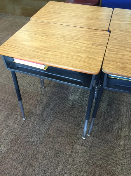 Desks in the classroom