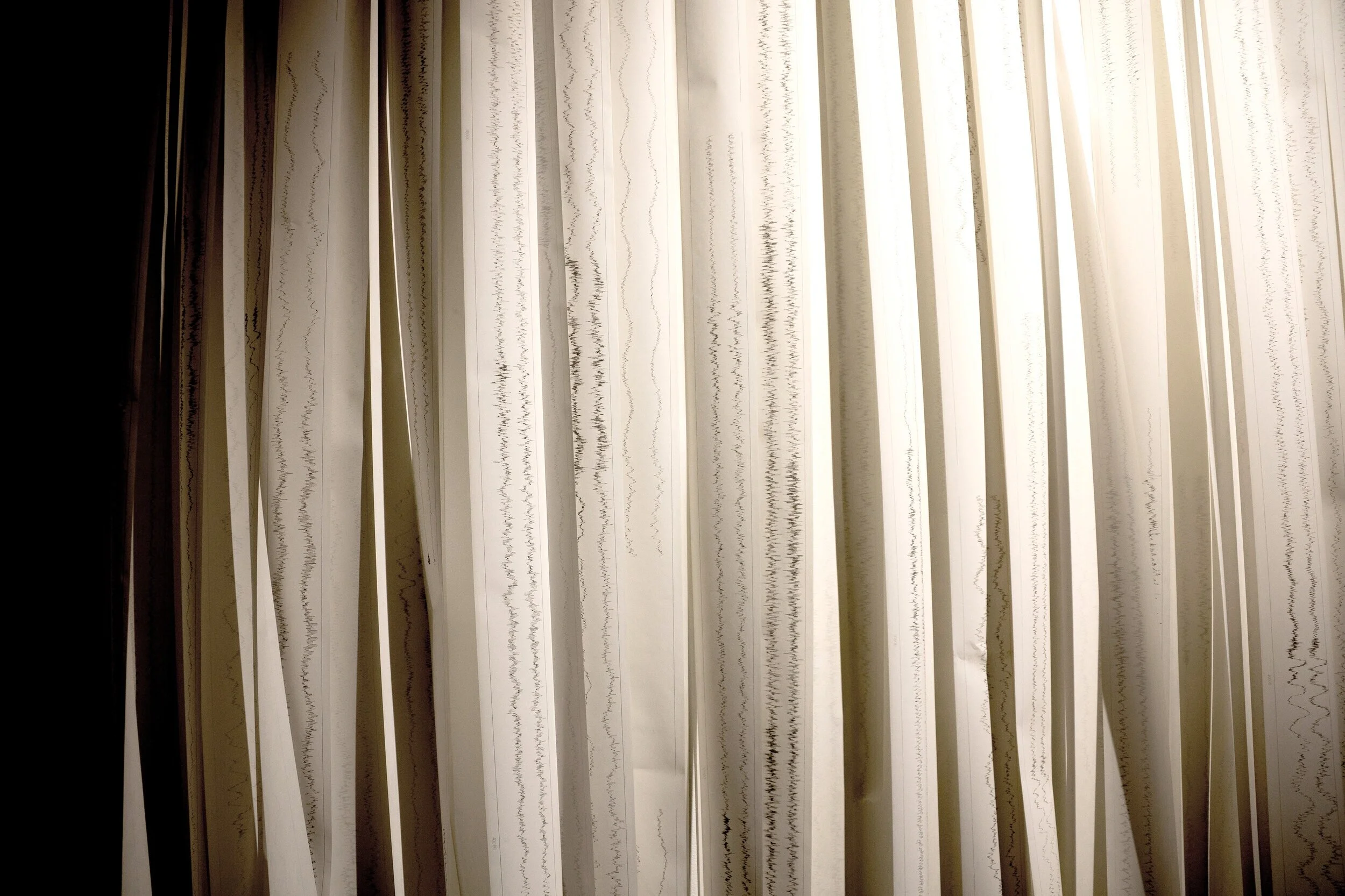 Detail of paper strips and waveforms