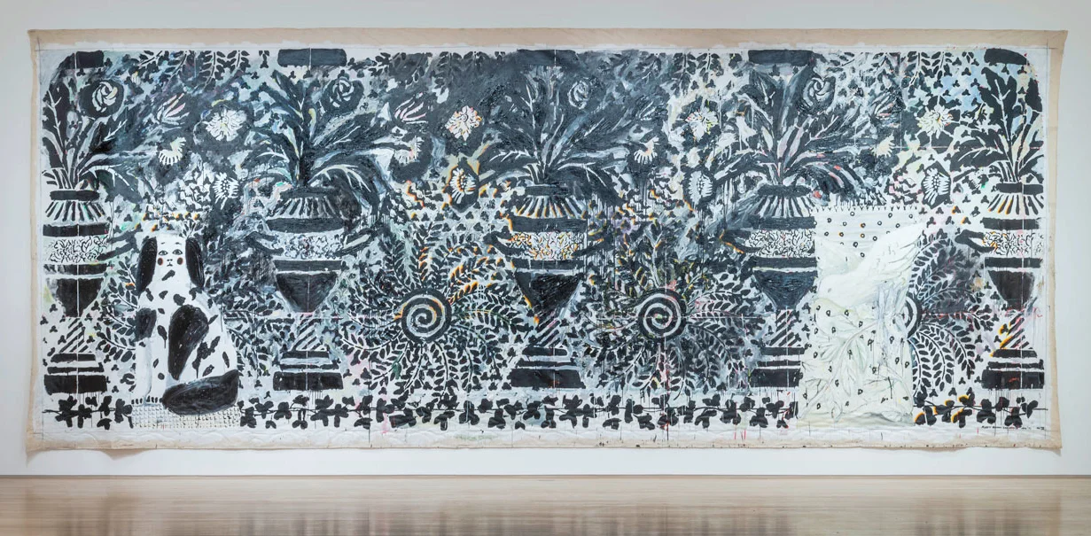 Robert Zakanitch "Big Bungalow Suite IV," 1992-93, Acrylic on canvas, 11 x 30 ft, Collection of the Artist. Photo: E. G. Schempf for The Nerman Museum