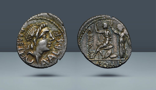 Roma Cumhuriyeti.  C. MALL, A.ALBINVS SF, L. METEL.  Roma, MÖ 96