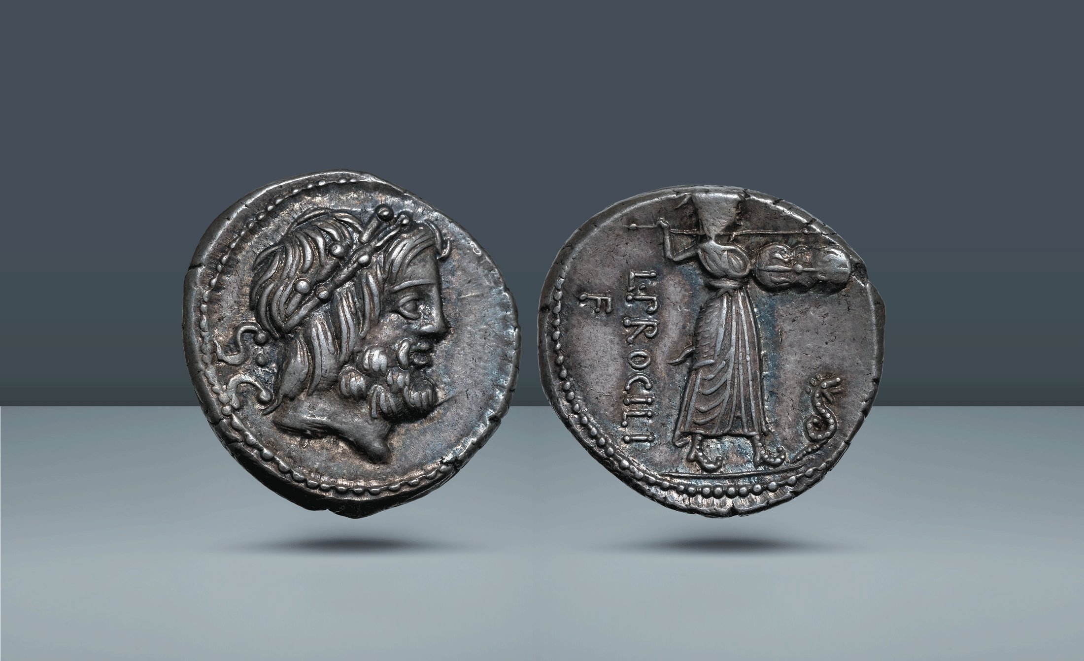 Roman Republic. L. Procilius, Rome, c. 80 BC