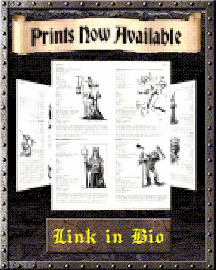 Out now. Pages I - III from the Little Grimoire. Set of 3. Limited edition (20). Available on my website. Link in bio.

#darkfantasy #retrogaming #illustration #dungeonsanddragons #thelittlegrimoire