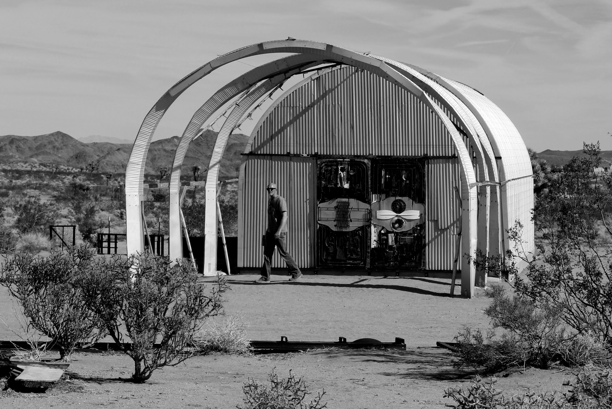 Larry surveying a portion of the Joshua Tree, California landscape.