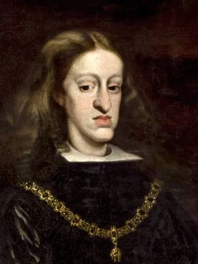 Charles II, the inbred last Hapsburg King of Spain, whose death without heirs started the War of the Spanish Succession
