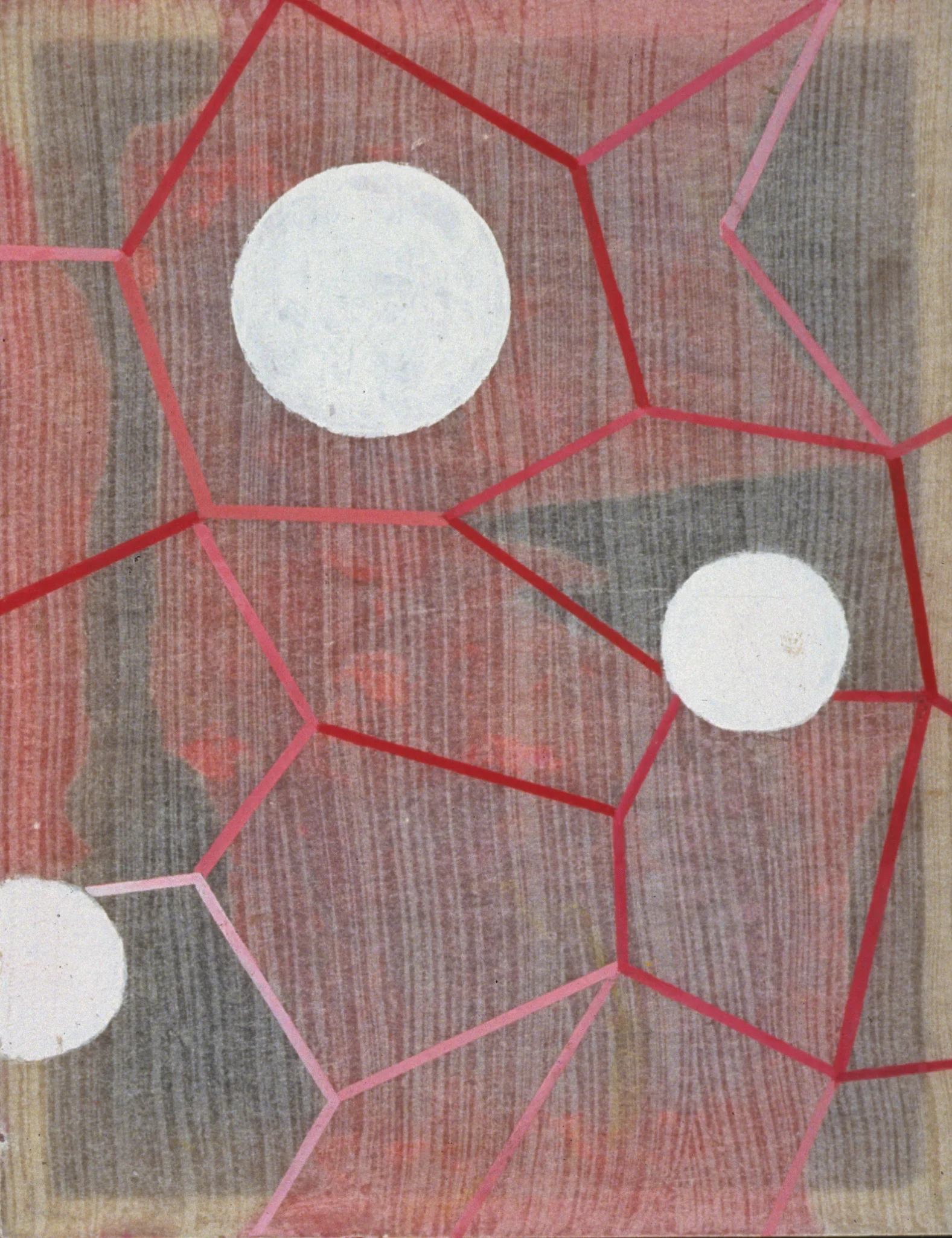 Detail "Variations," 2005, watercolor and gouache on semi-translucent paper adhered to cradled plexiglass panels, 10" x 8" x 2" deep.