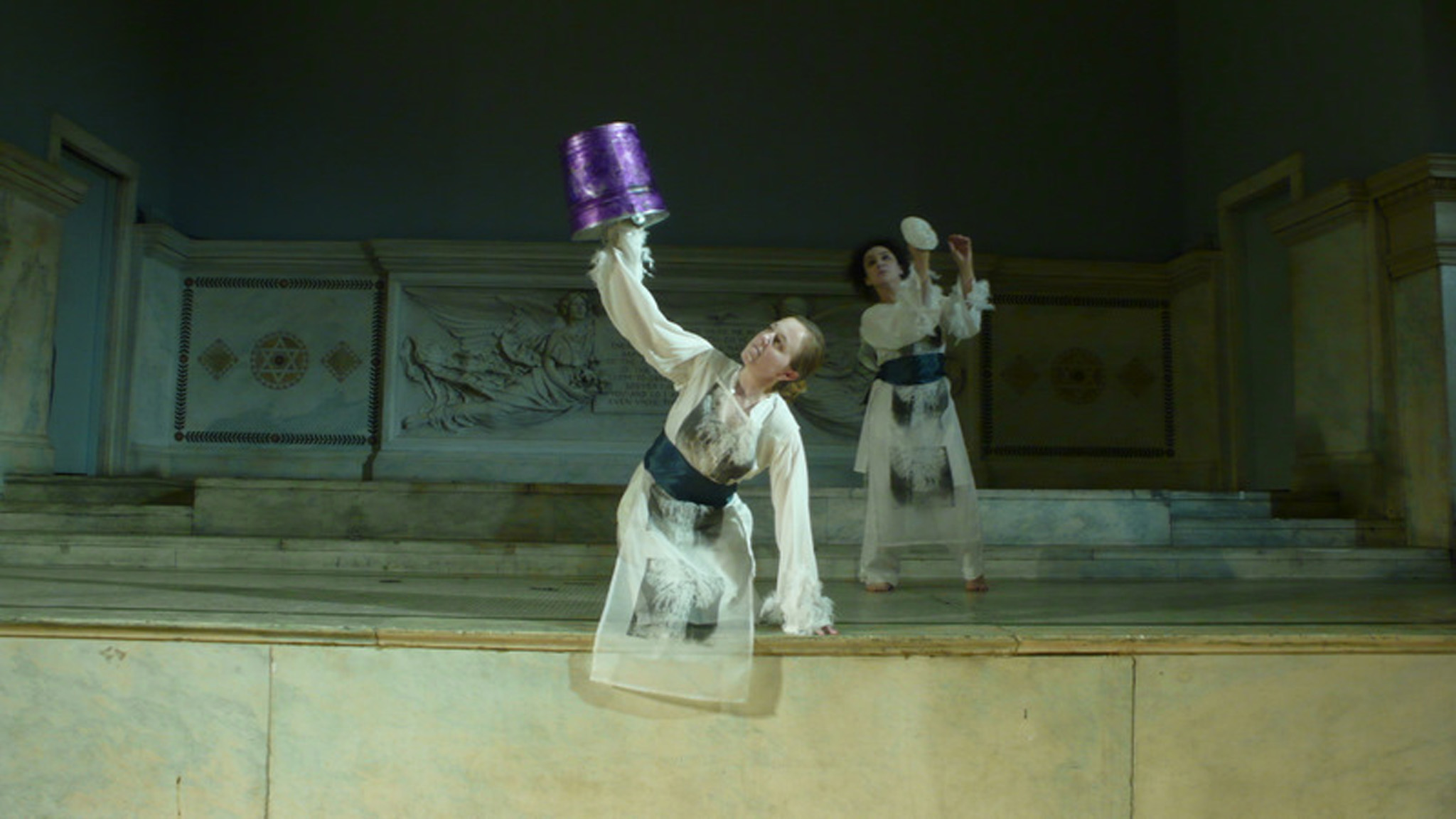   Moon in the Bucket , backdrop, costumes, set, Fisher Ensemble opera performed Judson Memorial Church, NYC, 2008. 