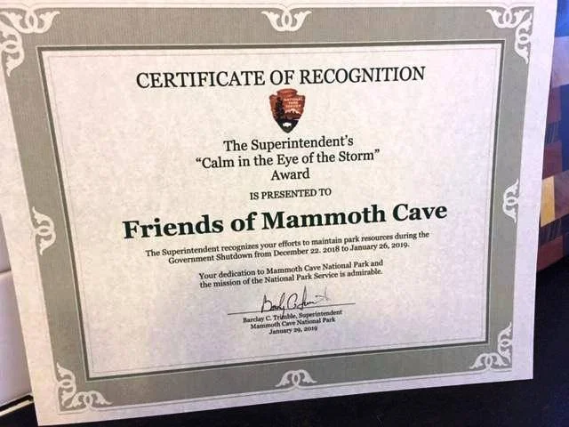 Friends Earns Certificate of Recognition: "Calm in the Eye of the Storm" Award