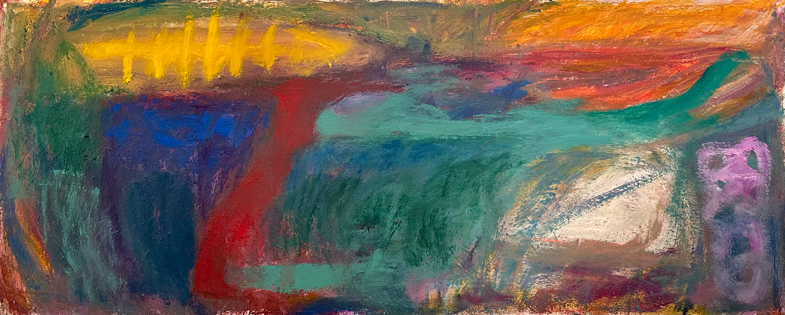 Larry the Lump, Acrylic on board 1200×490mm, 2025