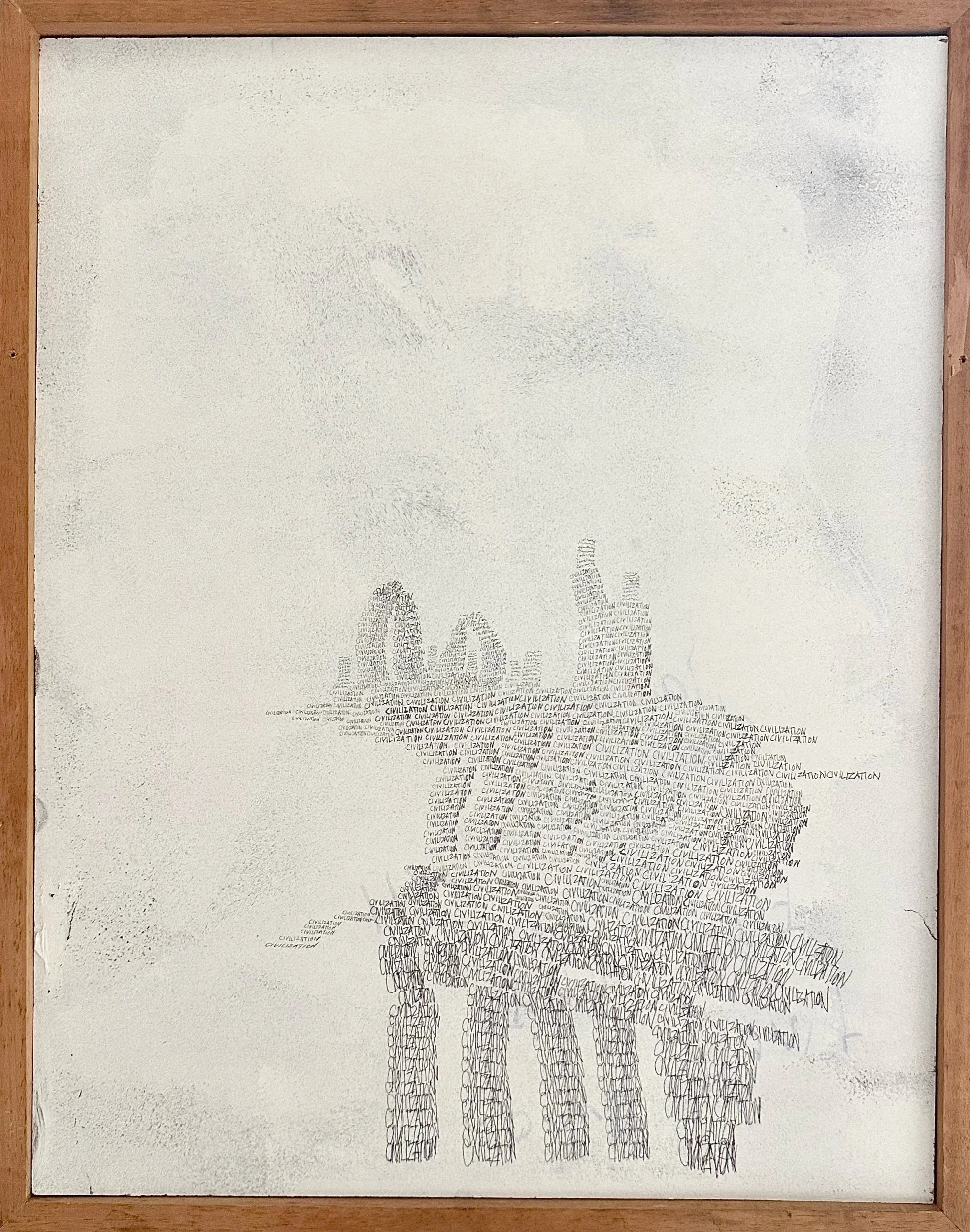 Civilization, acrylic and ink on board, 610x480mm 2025