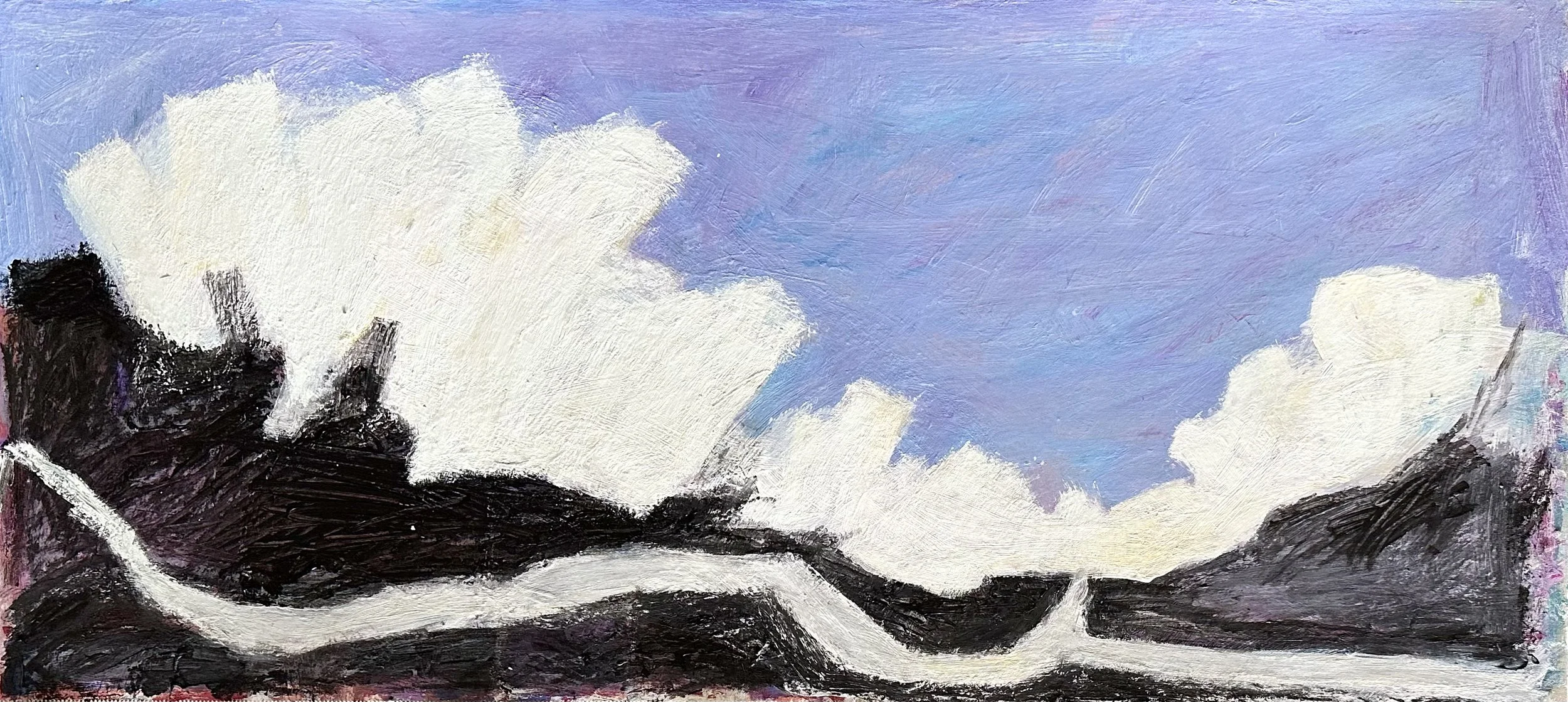 Crashing waves, acrylic on board, 320x700mm 2026