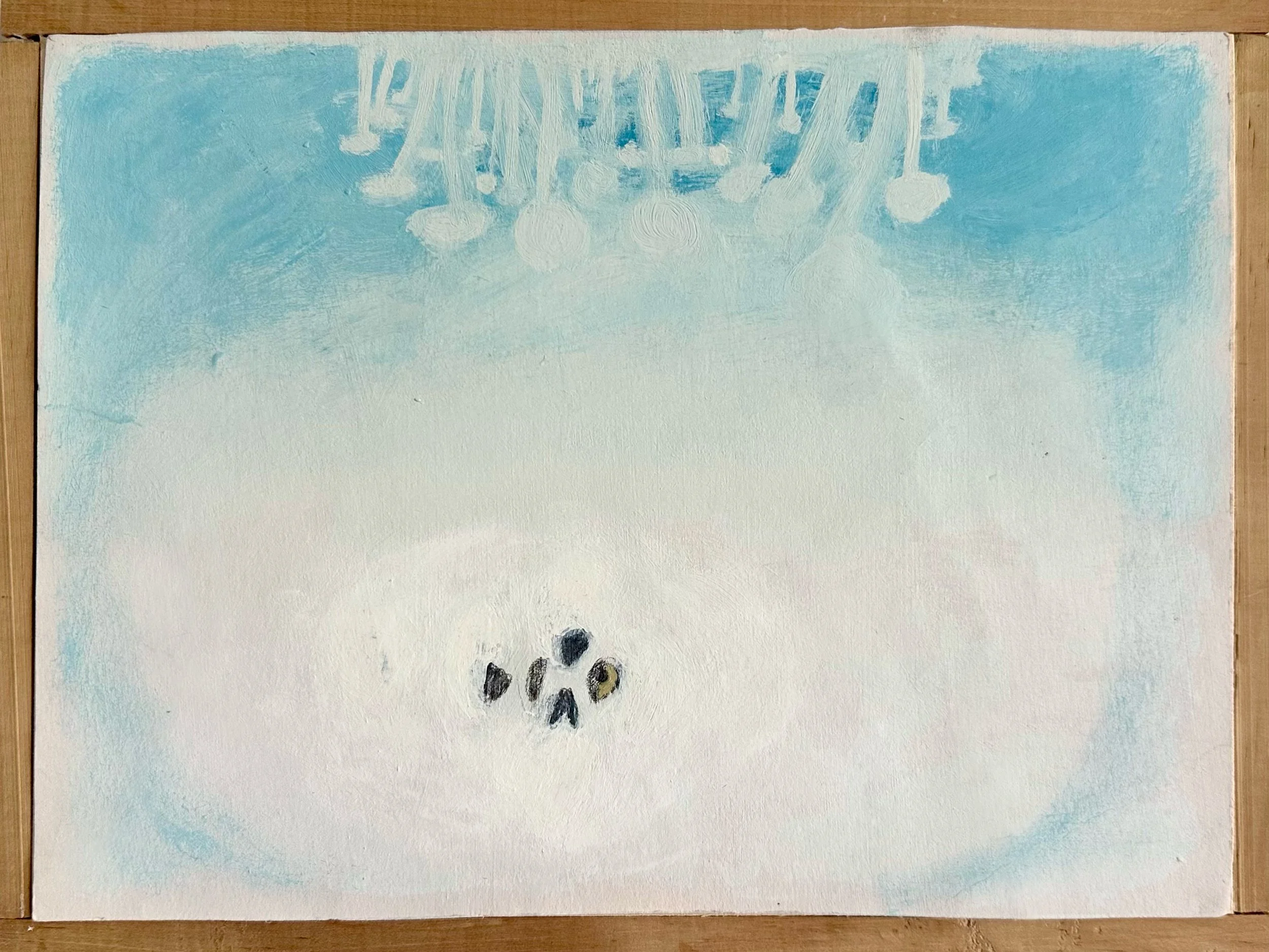 Clownfish in shallow waters, acrylic on cardboard 290x220mm, 2025   