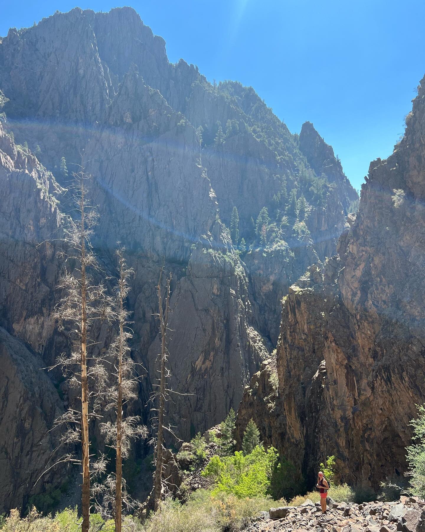 (2/2) The view! What a gorgeous and severe beauty&hellip;. A canyon like no other&hellip;

#blackcanyonofthegunnison #nationalpark #wilderness #beauty #vistas #gunnisonriver #explore #colorado