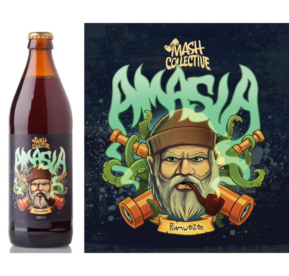 Amasia label/ The Mash Collective