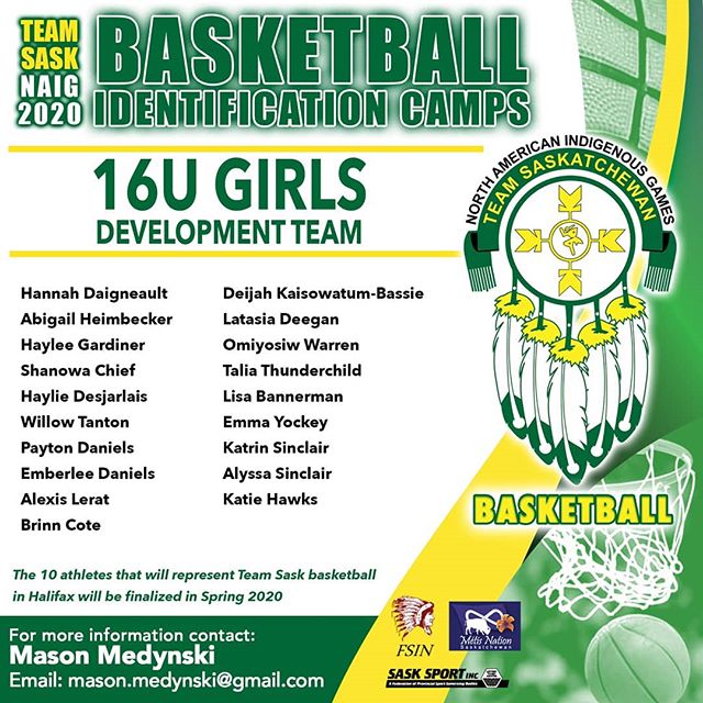 Congratulations to all the athletes that moved on to the next phase and made the Team Saskatchewan Basketball development teams. #WeAreSask