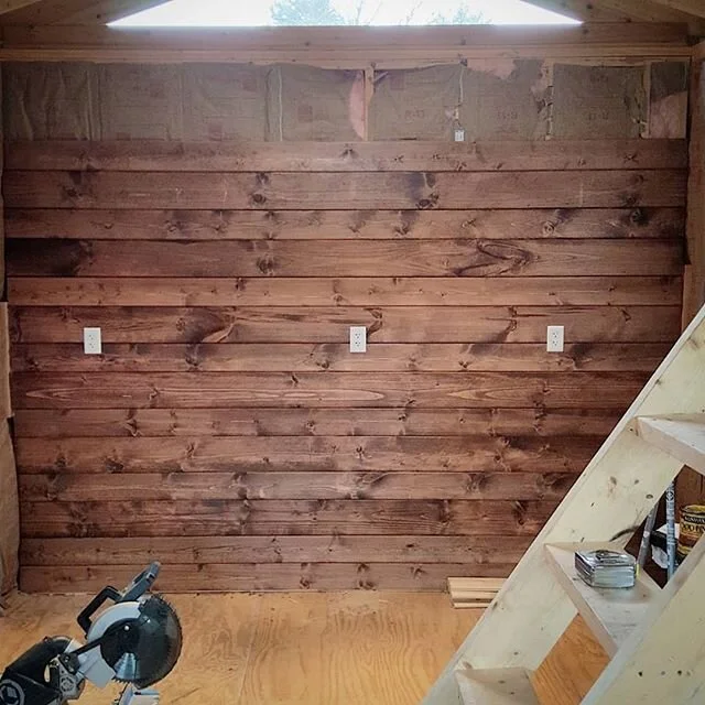 Finally got a free moment today to work on this back accent wall. &quot;Its just a shed!&quot; - yes but if this is how I craft a shed, just think what Ill do for every project I build! Its not how we deal with big, important things that matters, but
