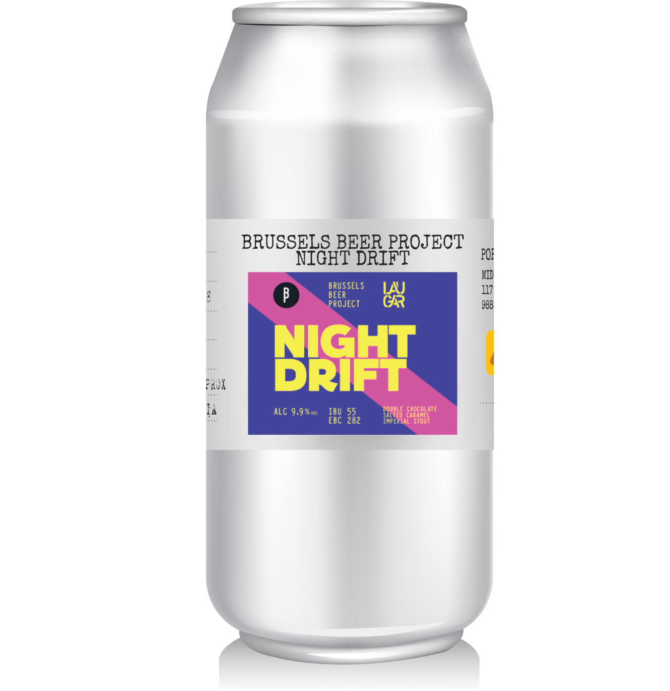 Brussels Brewing Project - Night Drift Night Drift is a deep, full-bodied and complex Imperial Stout, brewed in collaboration with our friends Laugar, from the Basque country. With this beer you'll drift off the beaten path, into a world of double-chocolate and salted caramel. Just watch out, it's stronger than you think...