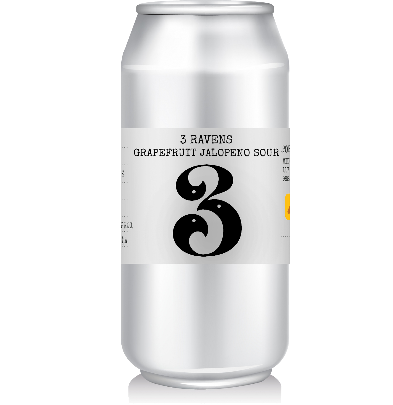 3 Ravens - Grapefruit Jalopeno Sour Combining zesty grapefruit and fruity Jalapenos with the tropical and refreshing character of 3 Ravens Original Sour Beer Acid. Subtle grapefruit zest, balanced, juicy, well integrated, delicate spice with soft afterburn, refreshing.