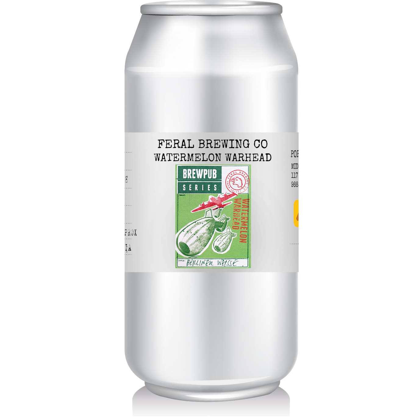 Feral Brewing Co - Watermelon Warhead Berliner Weisse A good half tonne of local West Australian watermelons went into the making of this Berliner Wiesse. It spends 12 weeks in chardonnay barrels before being blended to the desired taste and sourness. A tart, spritzy and refreshing beer.