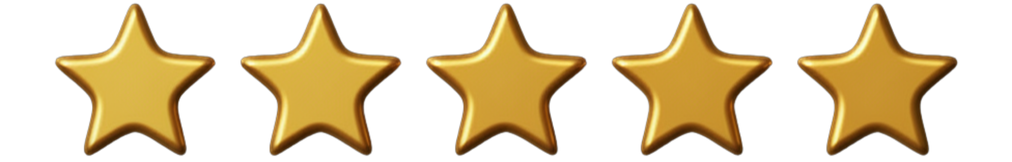 Five gold star icons in a row.