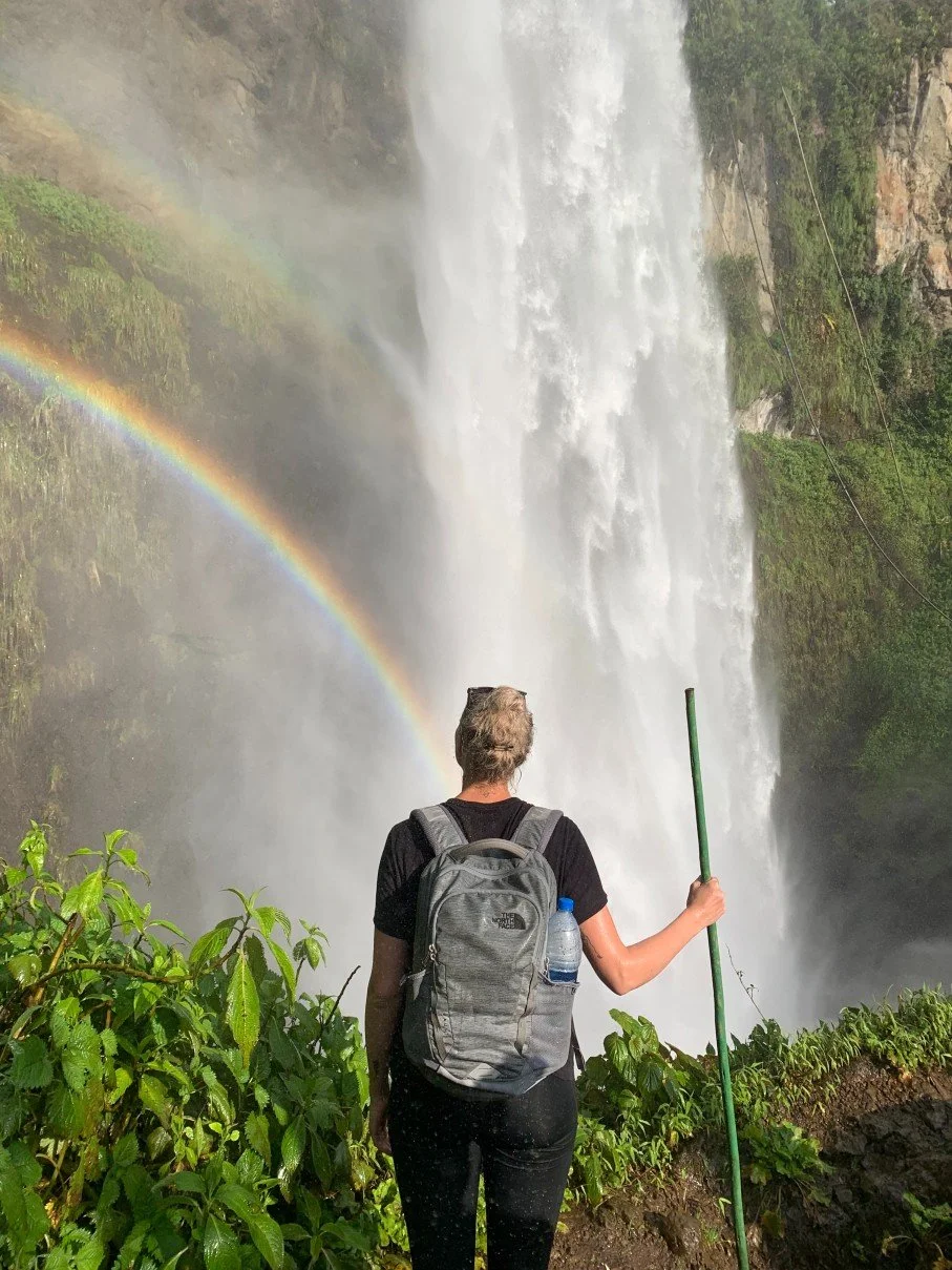 Hiker at Sipi Falls