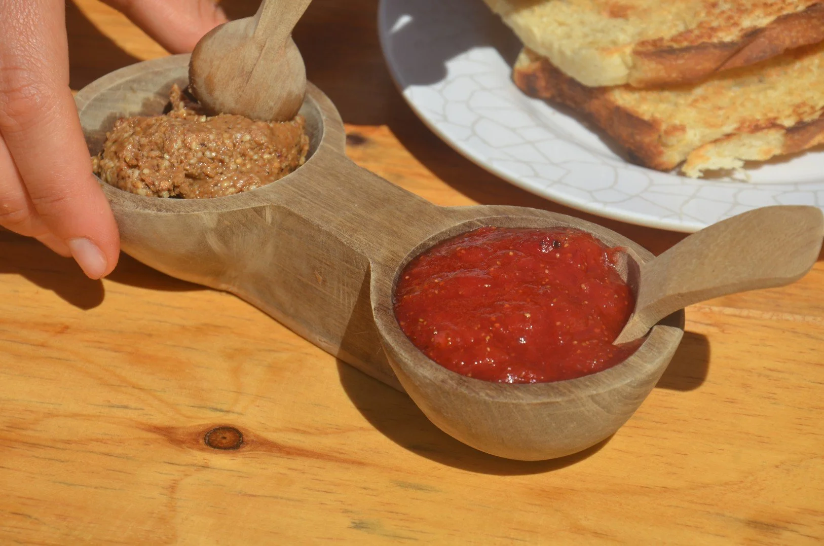 Homemade peanut butter and jam
