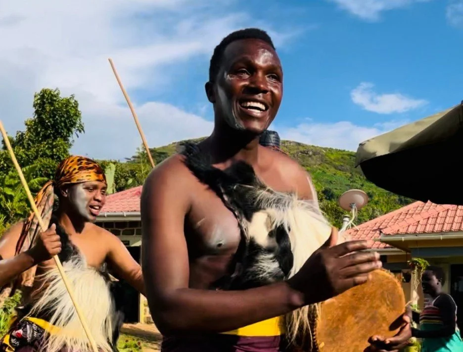 Sebei Cultural Storytellers Shadrack and Victor at Home of Friends Guesthouse in Kapchorwa