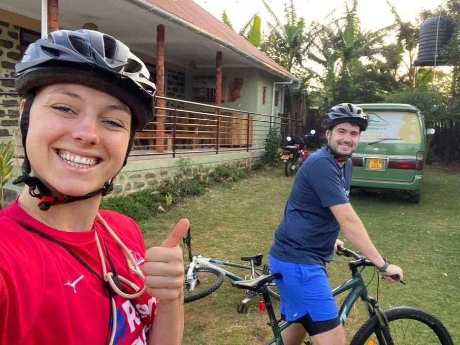 Romy with her boyfriend Eddy ready for a Kapchorwa mountain bike ride