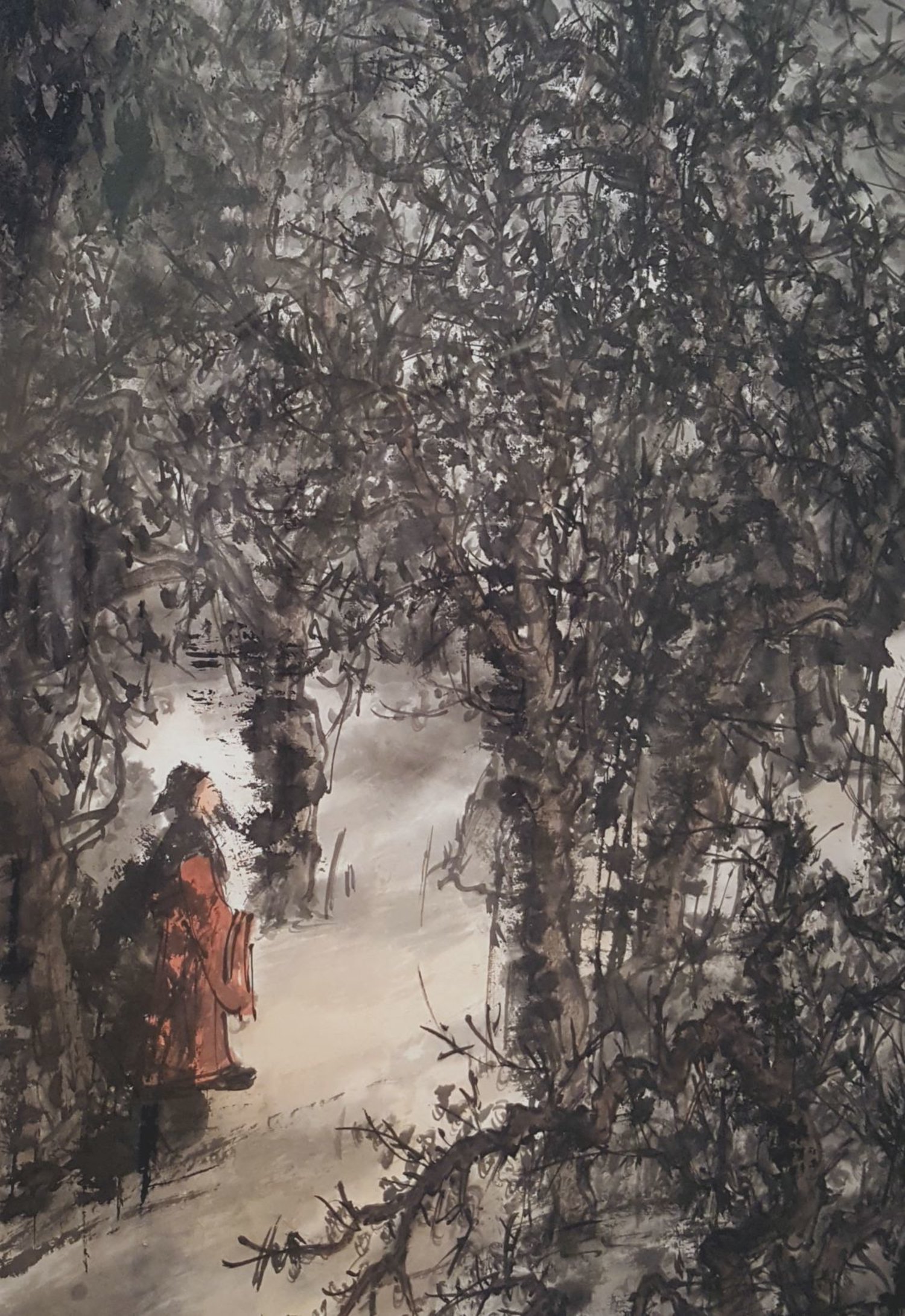 Chinese Ink Figures by Wang Zheng Ping 'Landscape with Unvoiced Sounds', National Art Museum, Beijing