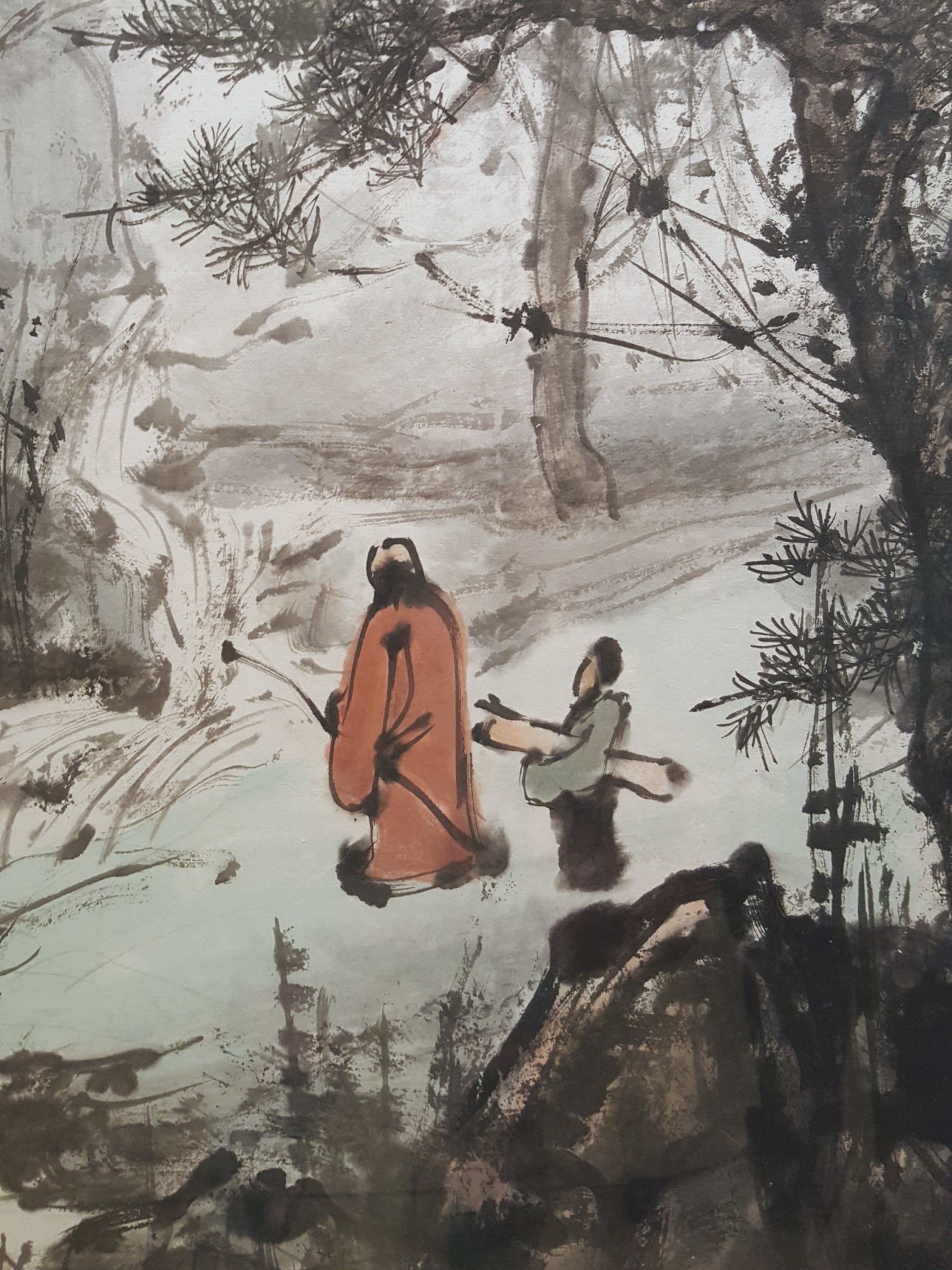 Chinese Ink Figures by Wang Zheng Ping 'Landscape with Unvoiced Sounds', National Art Museum, Beijing