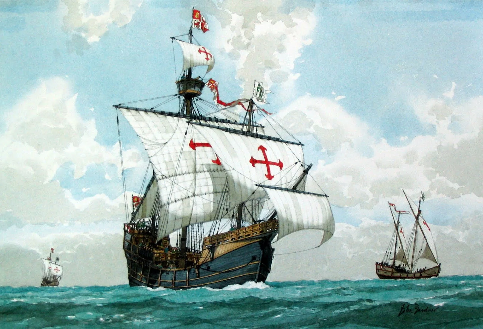 The Santa MarΓa, flagship of Christoper Columbus' expedition that discovered America.