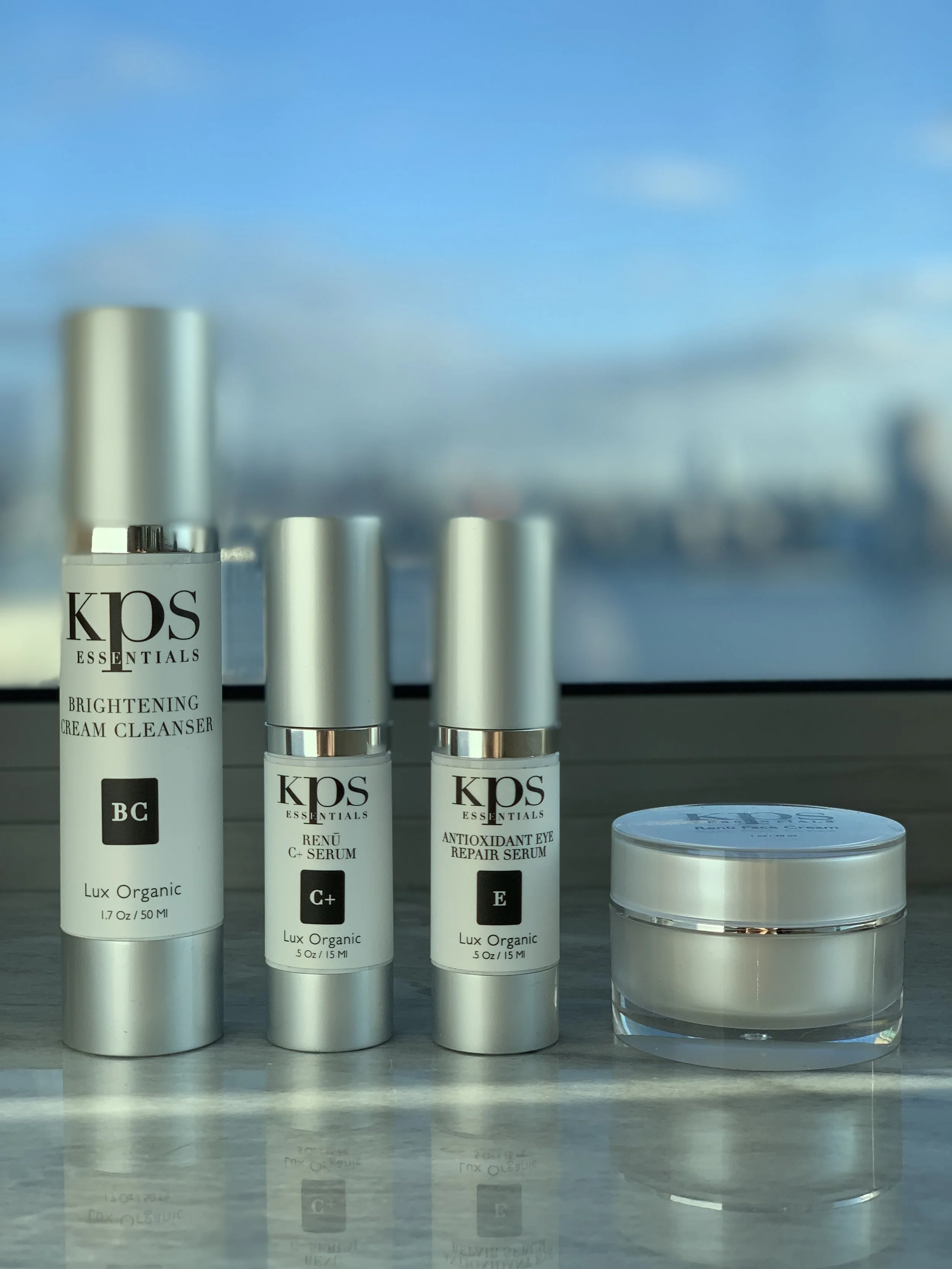 Several of the products in the KPS smart skin care line-up.