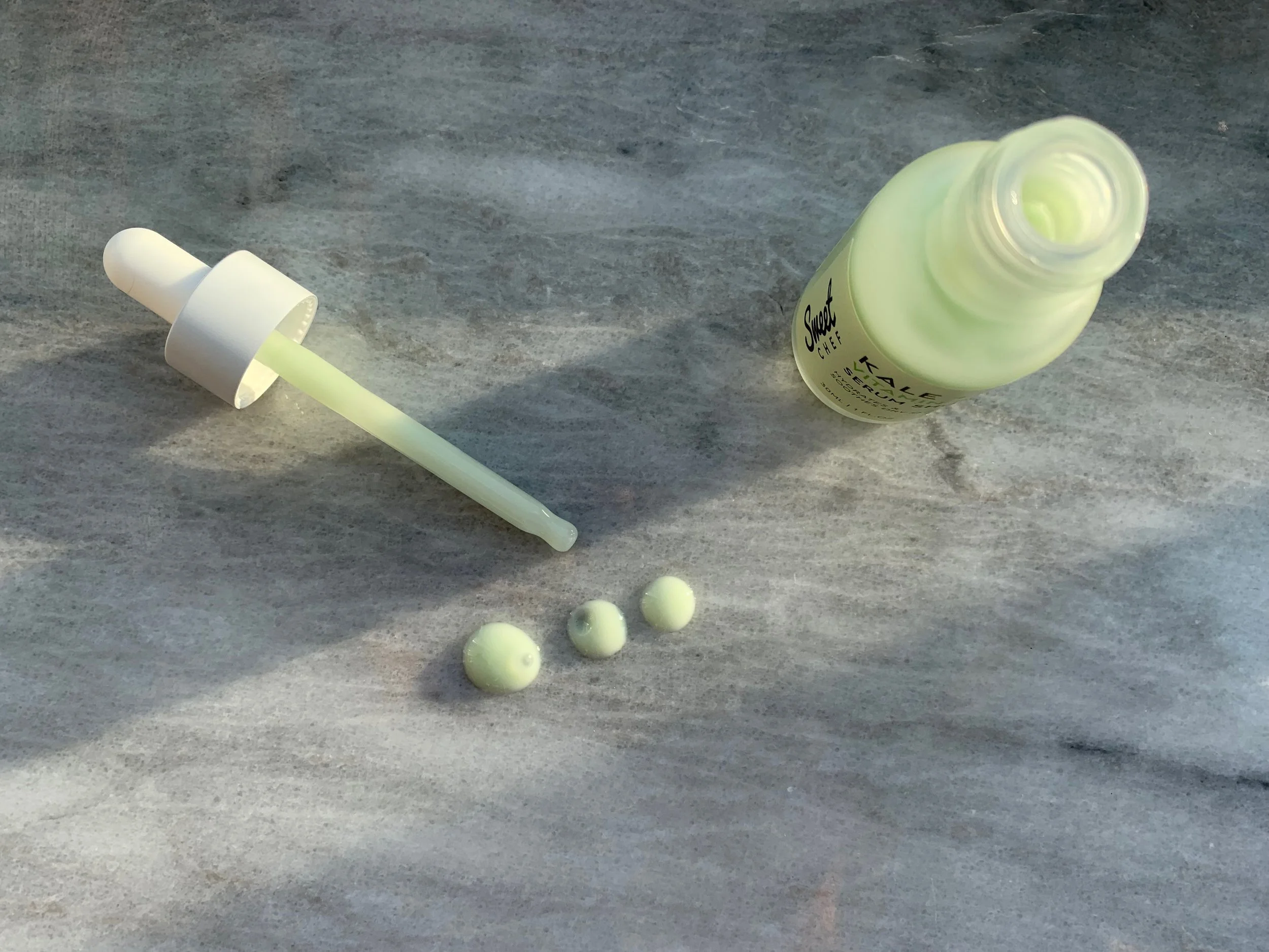 The Sweet Chef Kale + Vitamin B Serum Shot is infused with superfood kale extract.