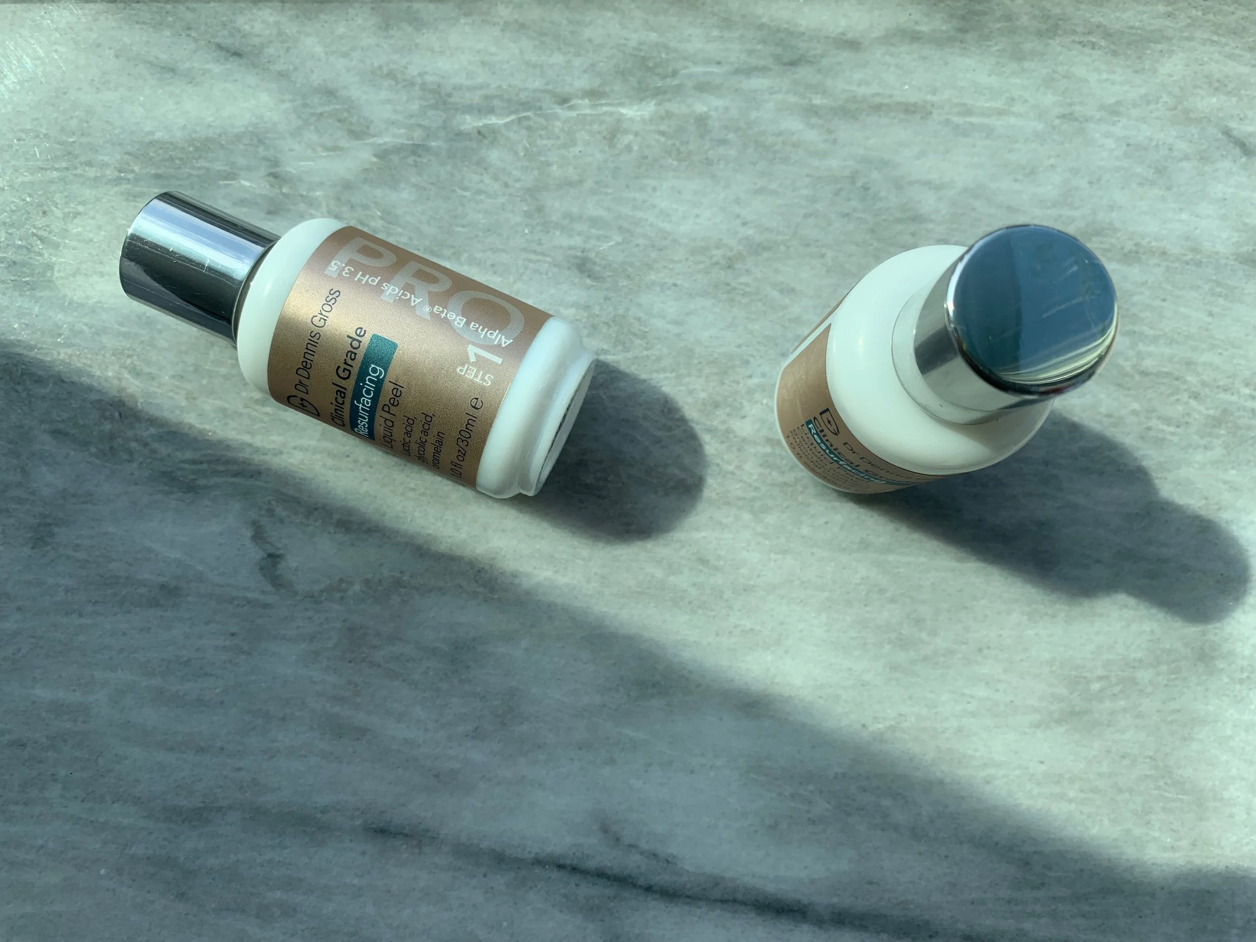 The 2-step Dr. Dennis Gross Clinical Grade Resurfacing Liquid Peel is serious stuff!
