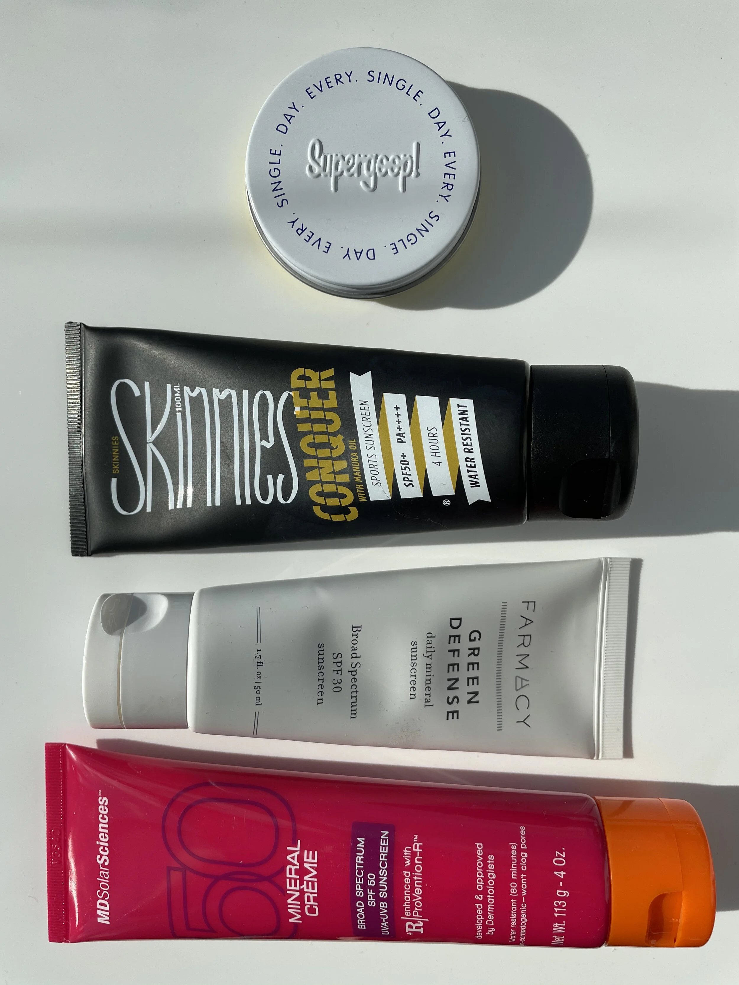 MY WINTER SUNSCREEN PICKS - BEST MINERAL SUNSCREENS FOR FACE FROM SUPERGOOP, FARMACY AND MORE!