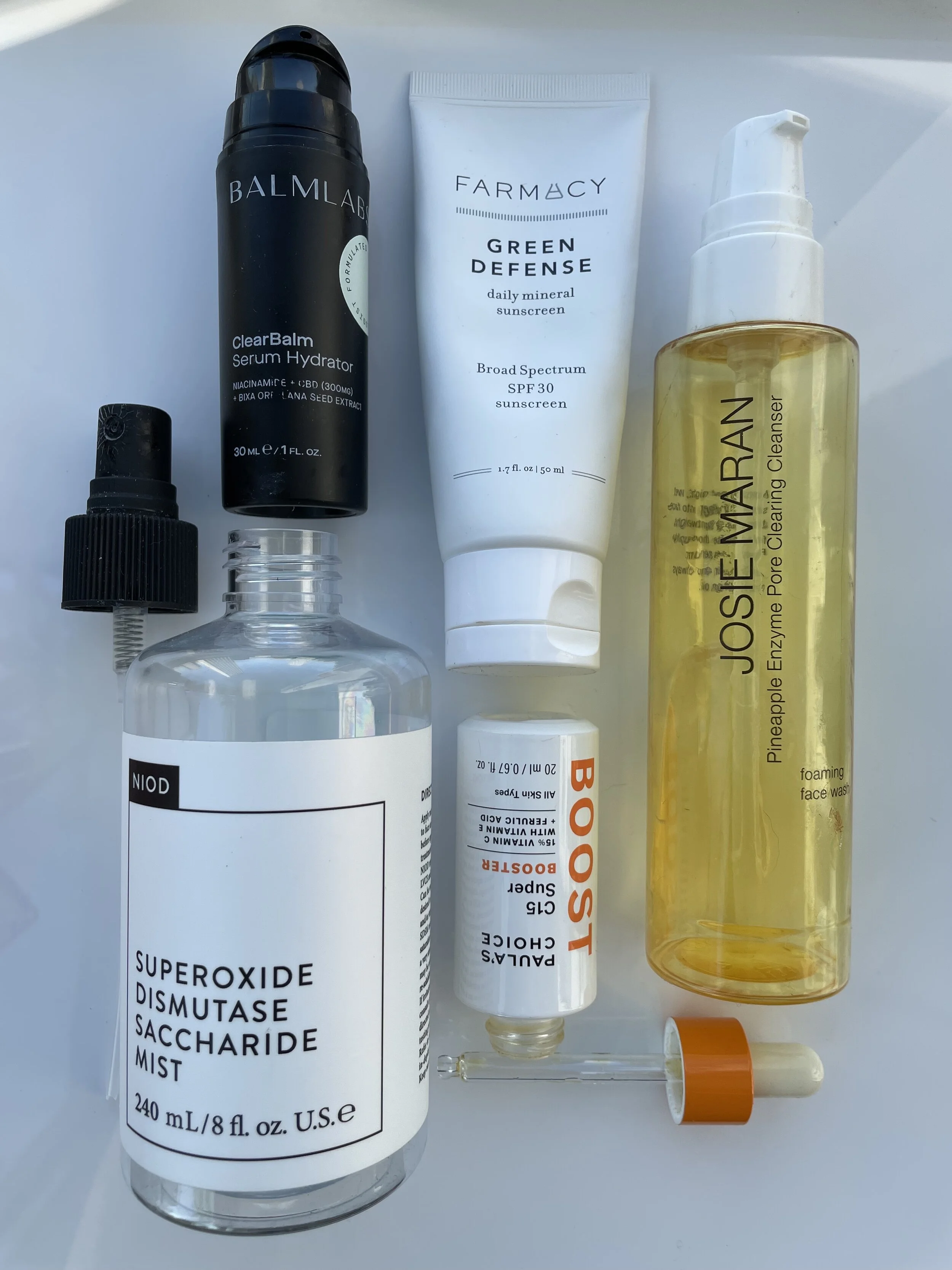MY SPRING EMPTIES: PAULA'S CHOICE C15 VITAMIN C SUPER BOOSTER, FARMACY GREEN DEFENSE SUNSCREEN, JOSIE MARAN PINEAPPLE ENZYME CLEANSER AND MORE