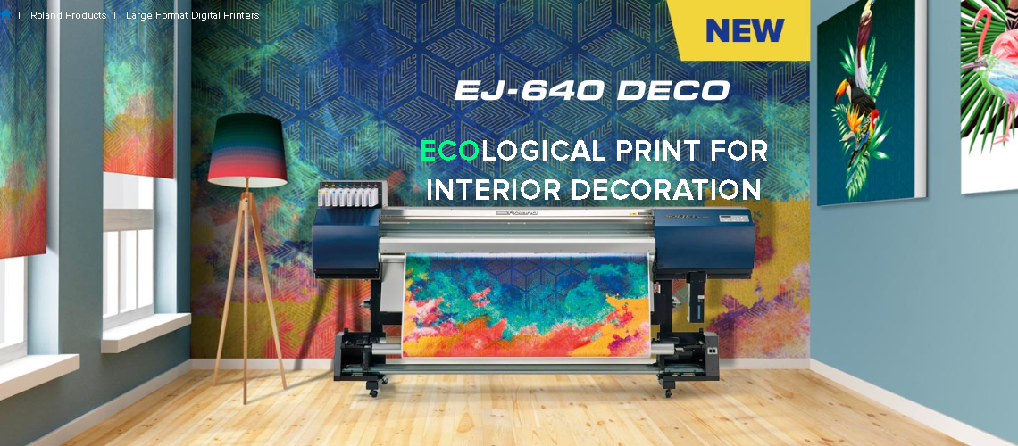 Roland DG Showcases Water-Based Ink For Home Décor With New EJ-640 Deco Printer