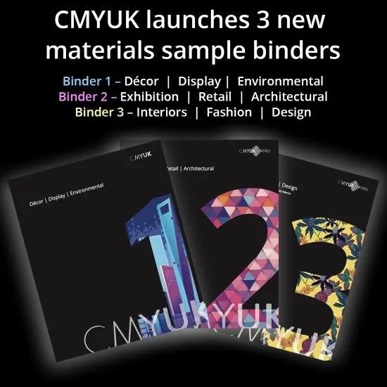 CMYUK Launches 3 New Material Sample Binders Showcasing The Widest Choice Of Textiles And Fabrics For Wide Format Digital Printing