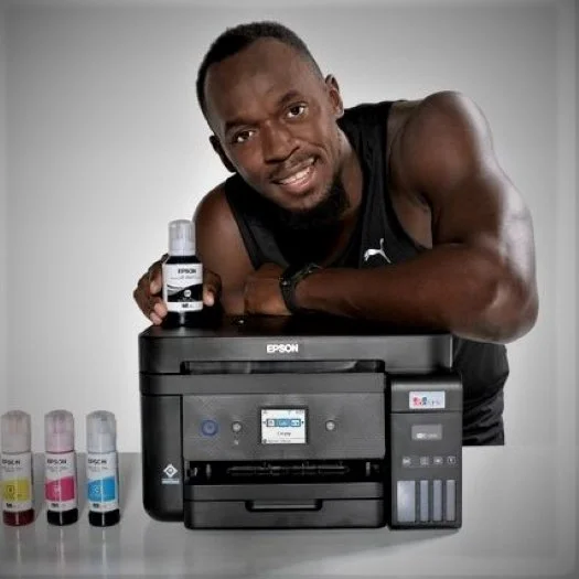 Usain Bolt Joins Epson Europe's Digital  Printer Mythbusting Department