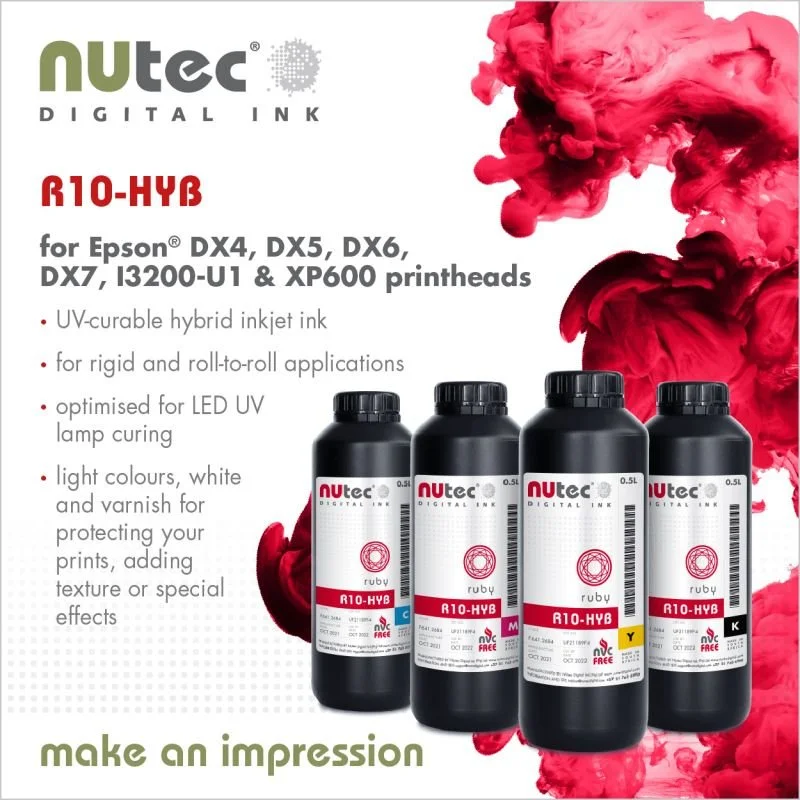 NUtec Digital Ink Launches UV-Curable Ink For Epson® Printheads That Is Optimised For UV-LED Lamps