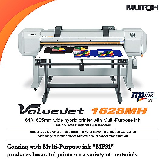 MUTOH Introduces The New ValueJet 1628MH─The Most Versatile Hybrid Digital Printer On The Market