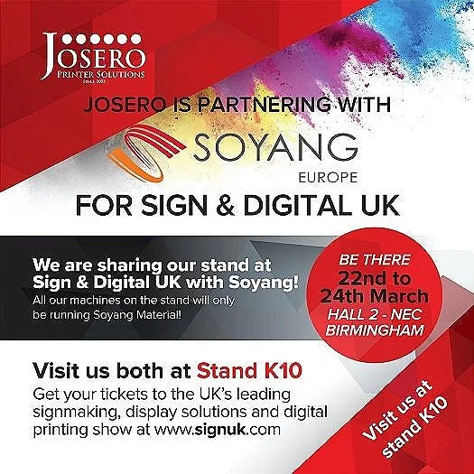  Josero And Soyang Europe Partner Up At Sign &amp; Digital UK To Show Digital Textile Printing At Its Best