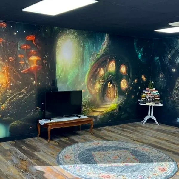 Drytac ReTac® Textures Film Is Used To Produce Striking Alice In Wonderland Wall Graphics 