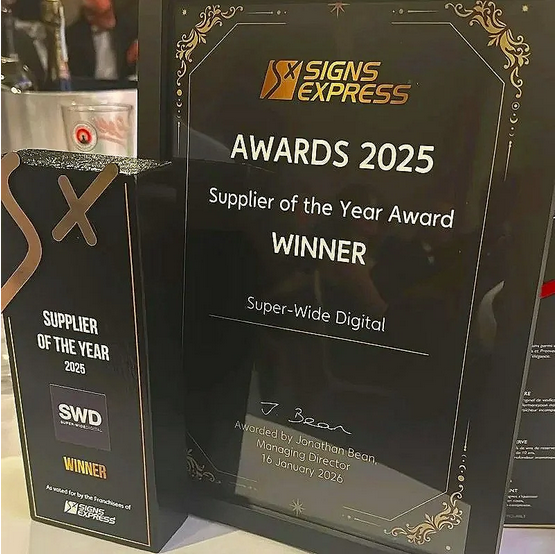 Super-Wide Digital Secures Second Consecutive 'Supplier of the Year' Title at Signs Express Awards